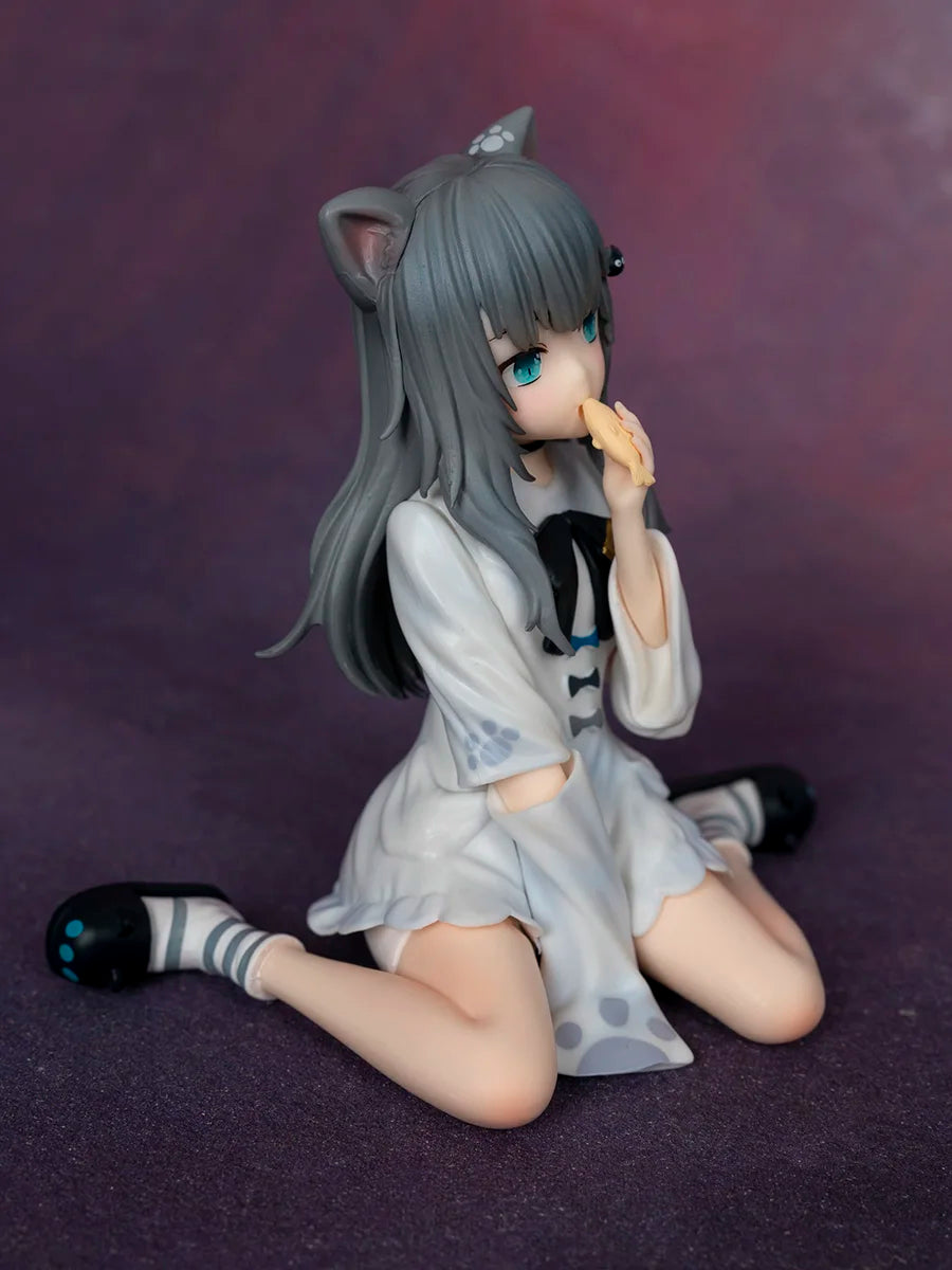 Cute  Eared Anime Girl Nachoneko Sitting Posture Collectible PVC Model Toy for Fans of Anime And Collectible Figurines