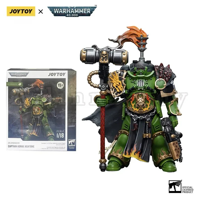 JOYTOY 1/18 Action Figure 40K Salamanders Captain Adrax Agatone Re-issue Version Anime Model Toy