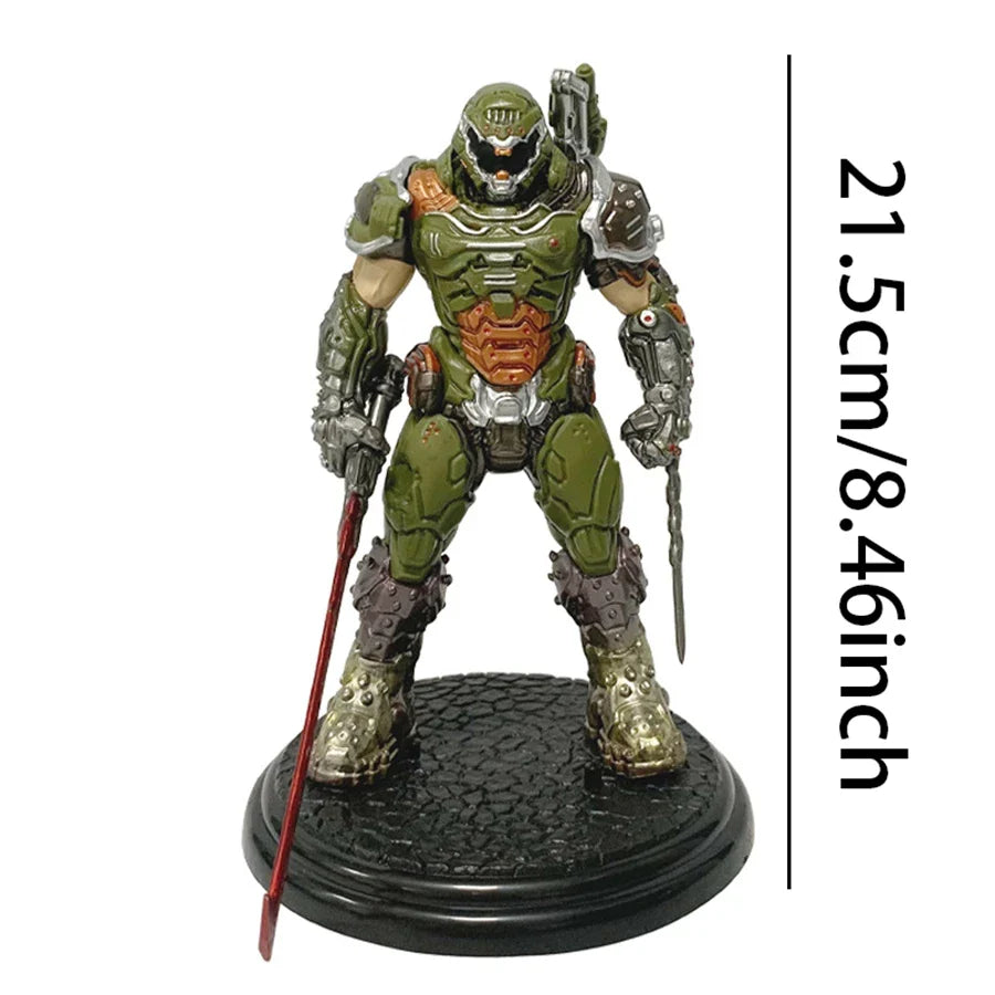 21.5cm/8.46in Doom Eternal Anime Spielfigur Doom Slayer Actionfigur Raumdekorationen PVC Erwachsenensammelmodell Puppenspielzeug