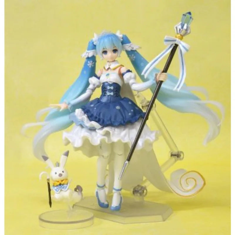 Max Factory Original Figma Snow Miku 2019 135mm Anime Action Figures Toys for Boy Christmas Gift Collectible Model Ornaments