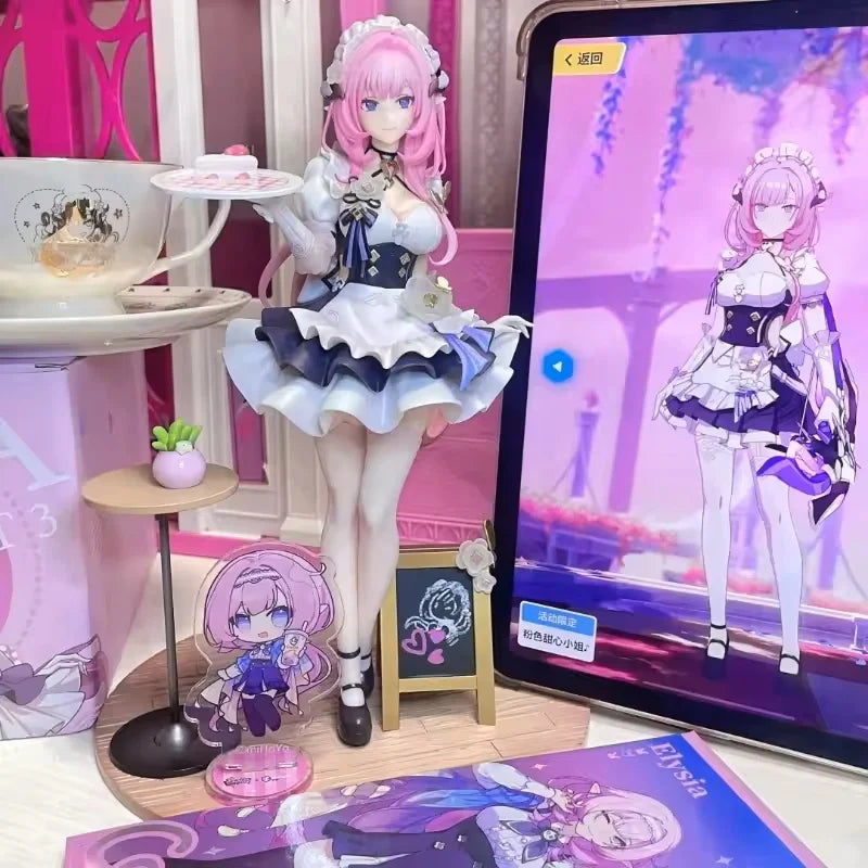 Figures Elysia Anime Beautiful Girl Figure Kiana Kaslana Honkai Impact 3 Figurine Elysia Statue 25cm Pvc Gk Sexy Model Doll