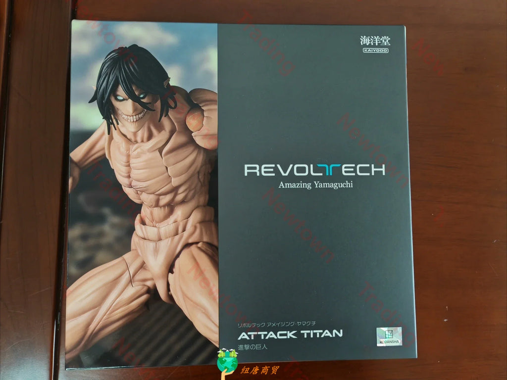 100% Original KAIYODO Revoltech AMAZING YAMAGUCHI Attack On Titan Eren Jaeger 17CM Anime Action Figures Collection Model Toys