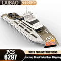 Military Ship Model Moc Building Bricks Luxury Super Yacht Technology Modular Blocks Gifts Christmas Toys DIY Sets Assembly