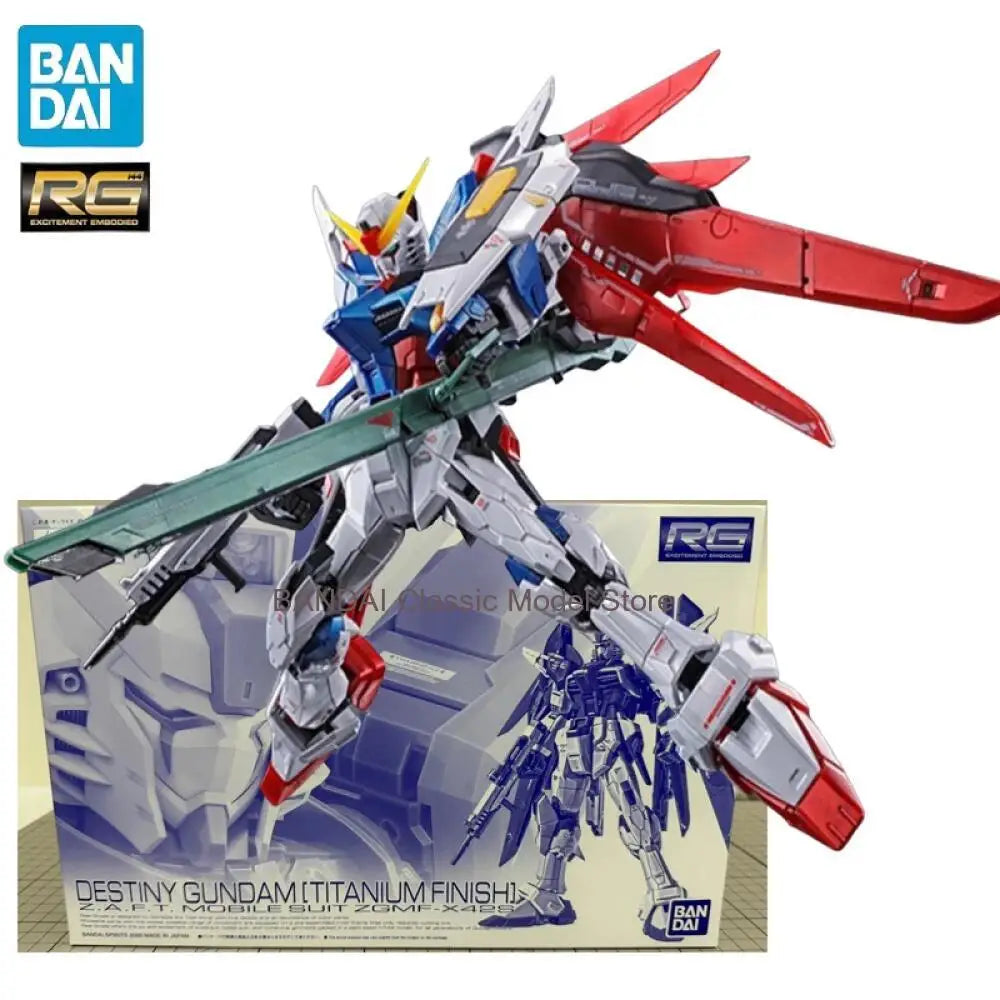 Auf Lager BANPRESTO PB LIMITED RG 1/144 DESTINY GUNDAM [Titanium Finish] Anime Actionfiguren Bausatz Sammlung Spielzeug