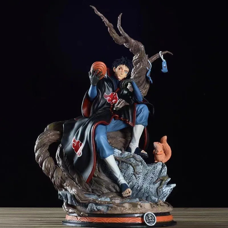 32cm Creative Naruto Akatsuki Uchiha Obito handmade model.High-quality PVC material.Desktop decoration.birthday gift Series