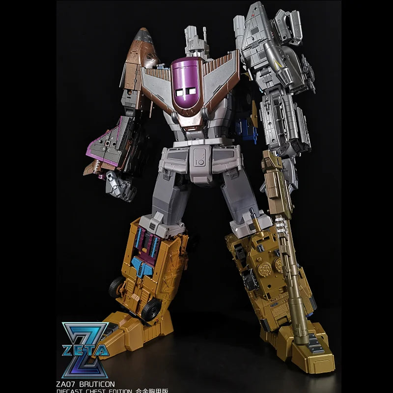 Transformation ZETA ZA07 ZA-07 Metallic Bruticus 5 IN 1 Oversized Alloy Chest Armor Chariot Team Action Figure Robot