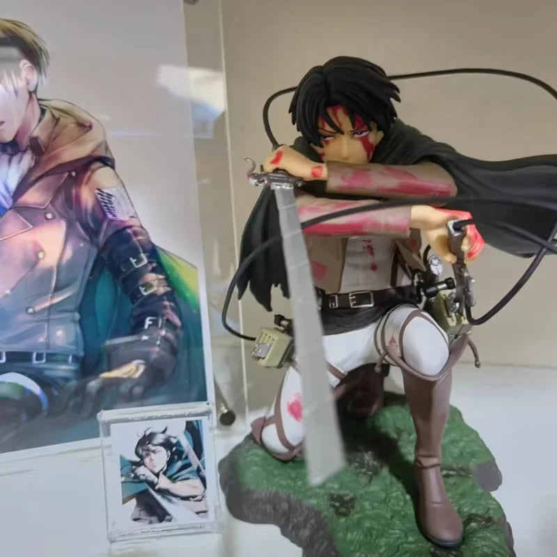 Attack On Titan Mikasa Ackerman Levi Figure Artfx J Ackerman Renewal Battle Damage Anime Model Toys Doll Christmas Gift Toy