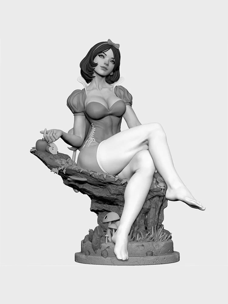 Unpainted White Model Statue Princ Snow White Action Figure Collectible GK Soldier RW29 Cusizable Static Display
