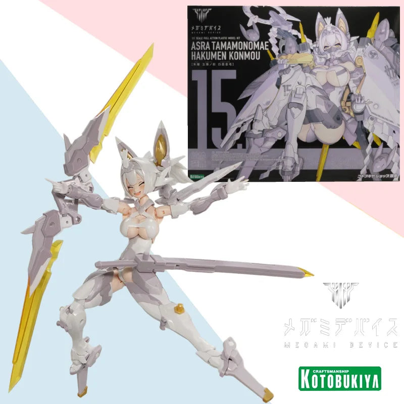 Kotobukiya original MEGAMI DEVICE ASRA TAMAMONOMAE HAKUMEN KONMOU movable assembly model collection ornaments toy surprise gift