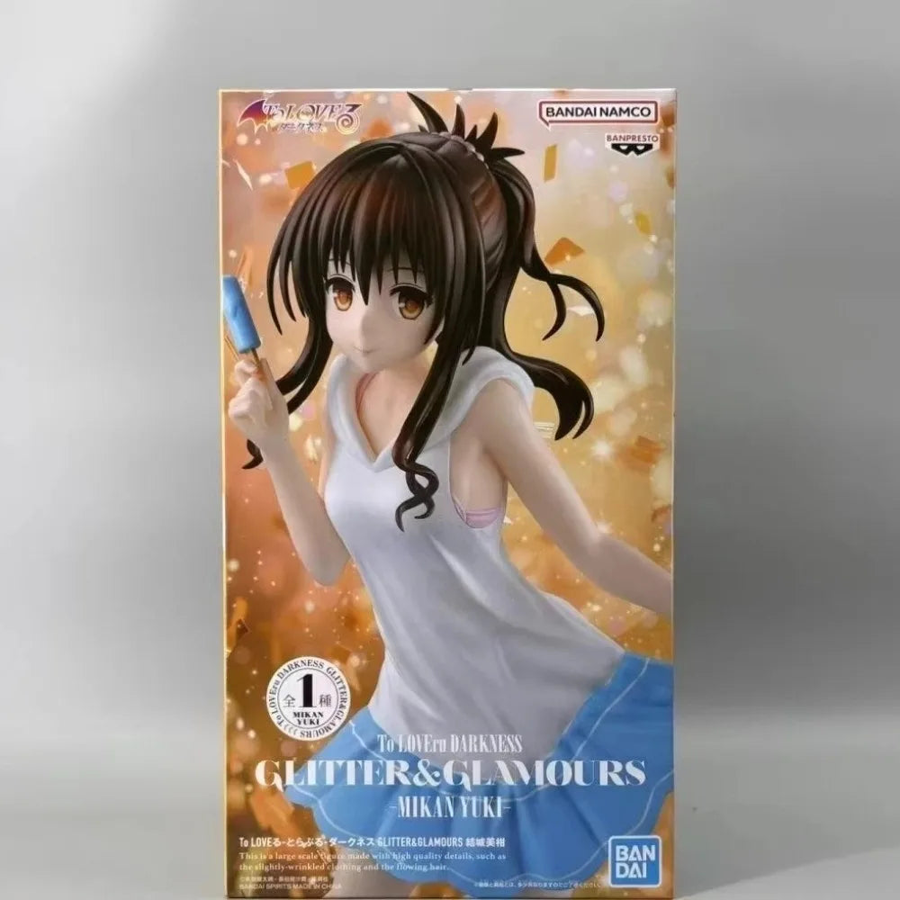 In Stock Bandai Original Genuine Banpresto Anime To Love-Ru Darkness Glitter&Glamours Yuuki Mikan 21cm Model Toy Figures Gift