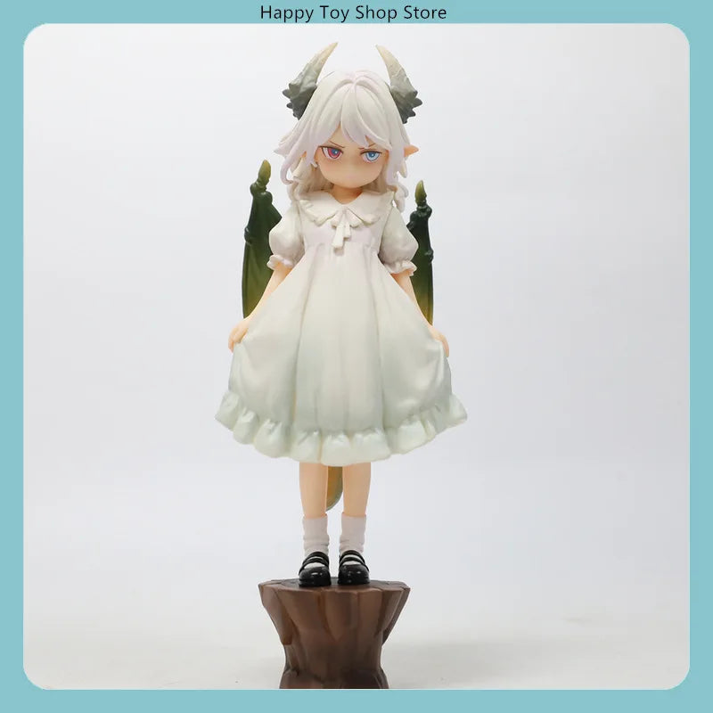 18.8cm Angry Dragon Girl White Standing Pose Anime Figure Model Statue