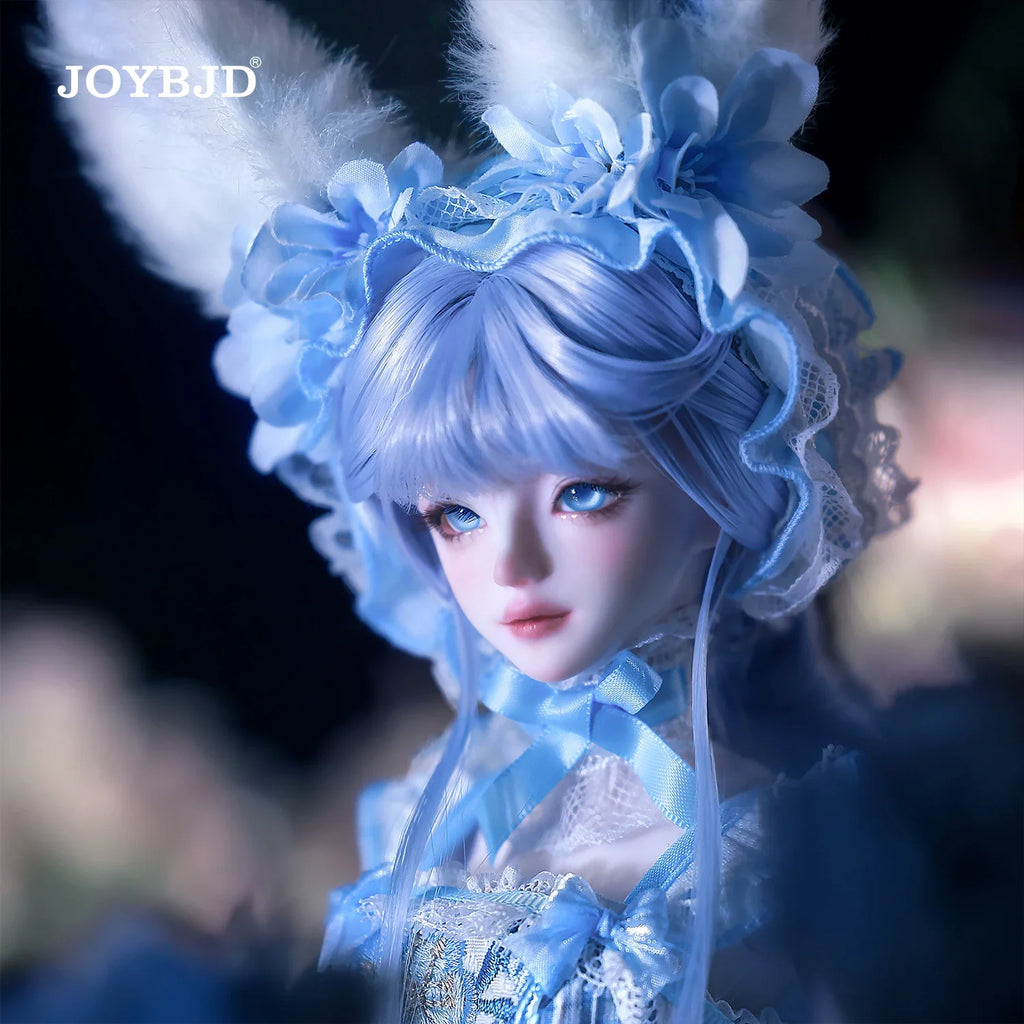 JOYBJD Ynes 1/4 BJD Doll Aqua Blue Rabbit Fullset Muxi Body Light Blue Clothes Handmade Resin Figure Outfit Wig