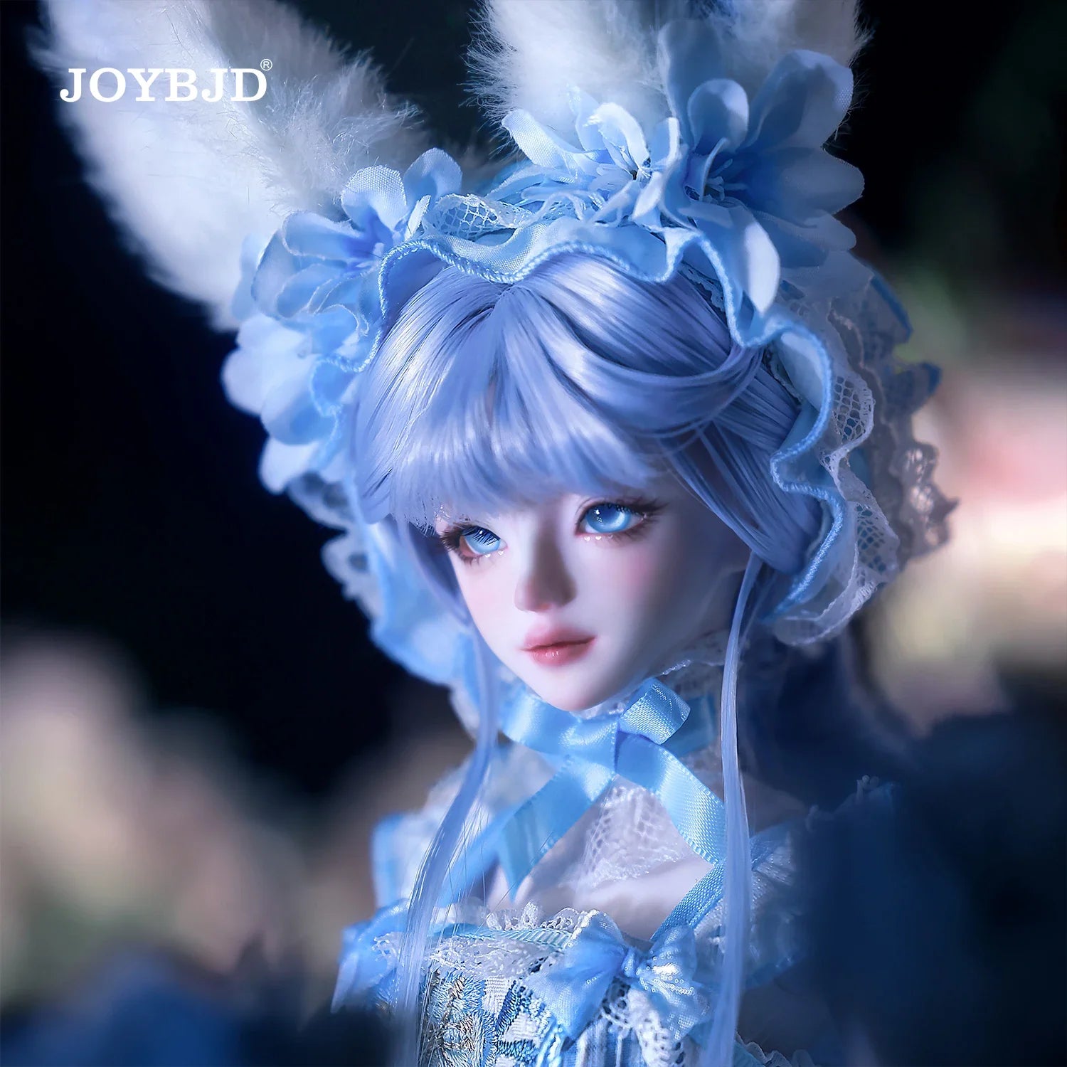 JOYBJD Ynes 1/4 BJD Doll Aqua Blue Rabbit Fullset Muxi Body Light Blue Clothes Handmade Resin Figure Outfit Wig