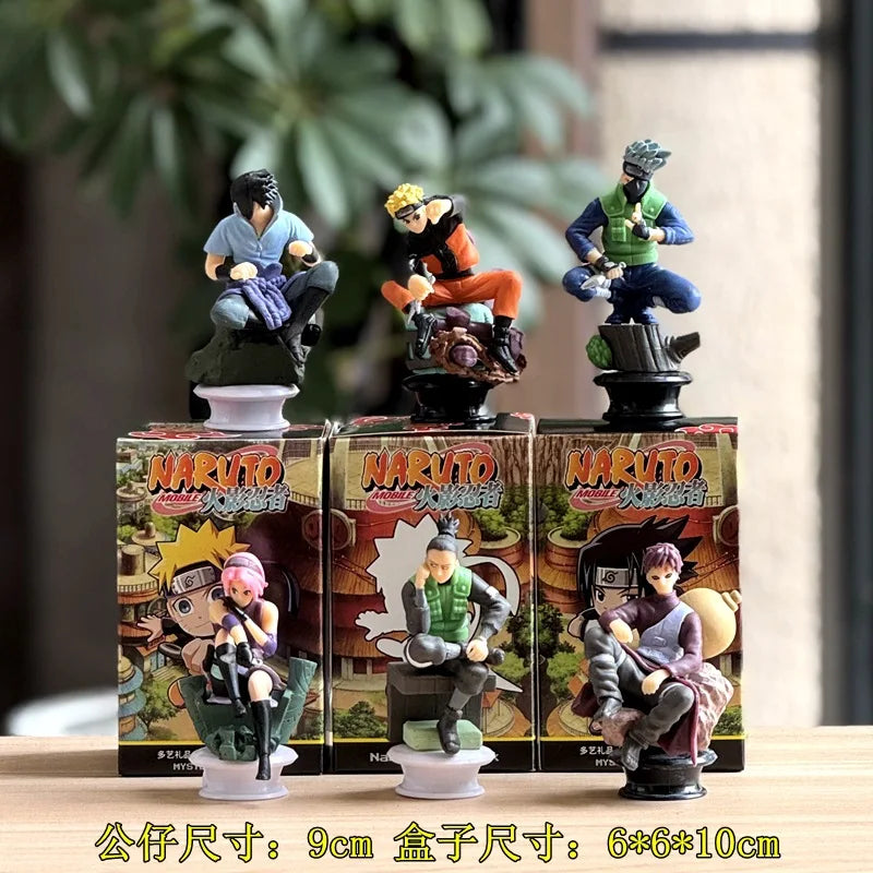 Naruto hand-made blind box, full set of Q version Naruto Sasuke Kakashi, I love Luo cartoon ornaments doll birthday gift anime