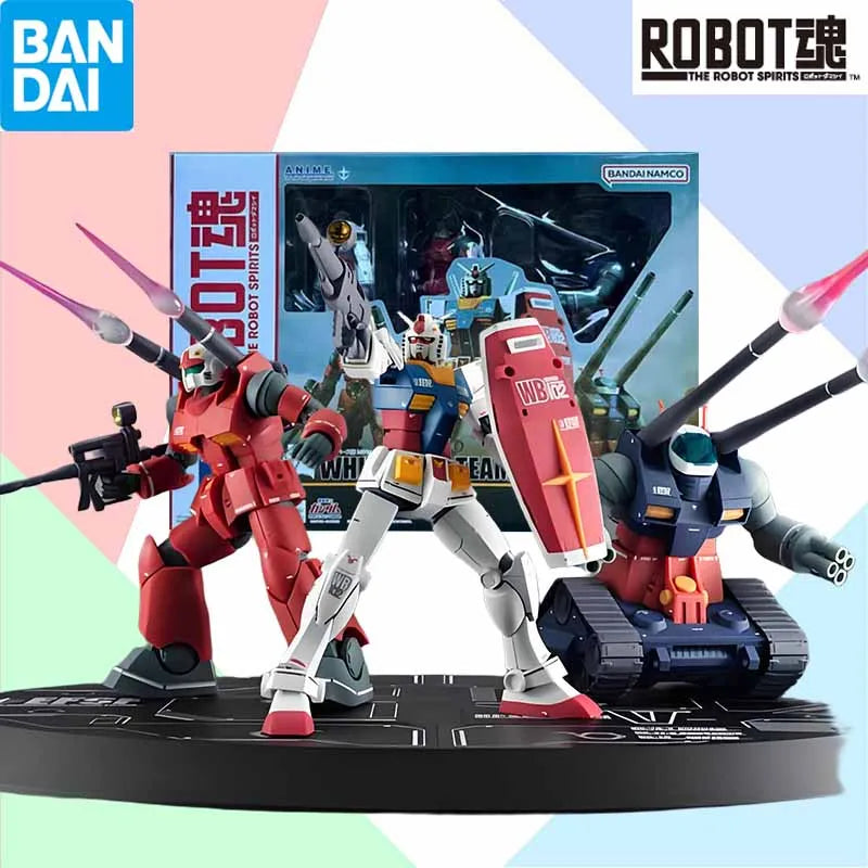 Bandai Original MODEL KIT ROBOT SPIRITS WHITE BASETEAM MS SET Action Figure Model Toy Gifts For boy Collectible Foam box sends