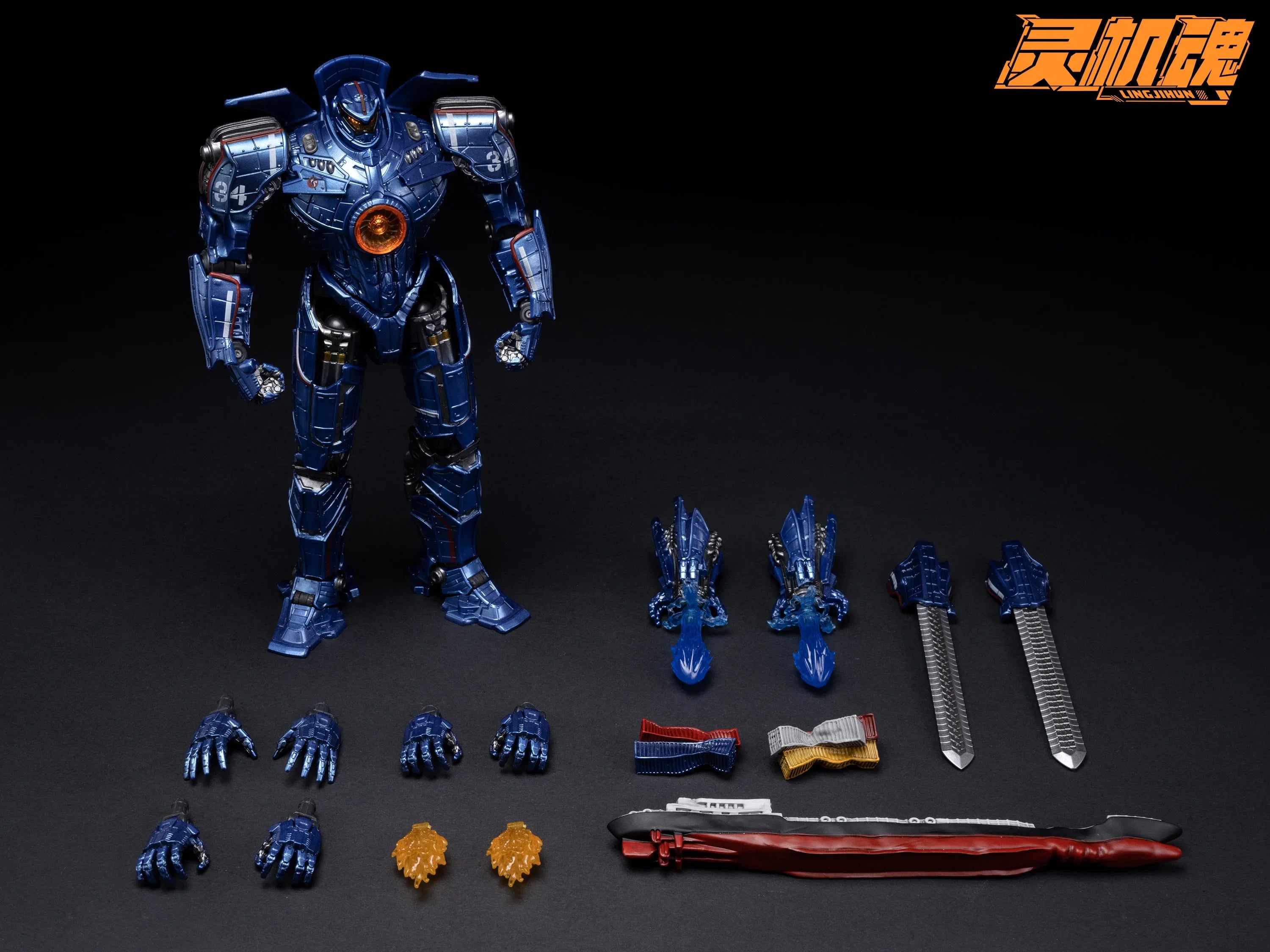 Ling Jihun Pacifics Gipsy Danger Youth Edition 8 Inch 20cm LED Light-Up Model Kit Mecha Action Figures Collectible Toys Gifts