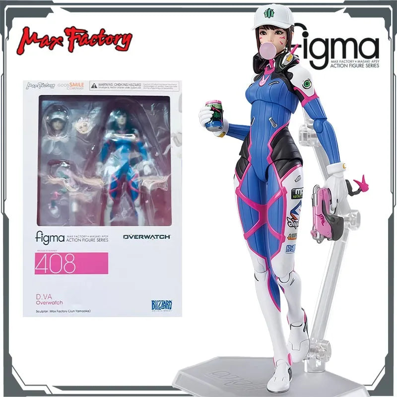 Max Factory Original Figma#408 D.Va Song Hana 140mm Anime Actionfiguren Spielzeug für Jungen Weihnachtsgeschenk Sammlerstück Modell Ornamente