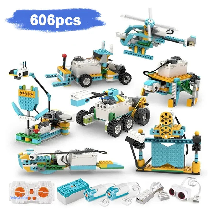 STEM Educational Building Blocks Kit Programmable Robot Brick High-Tech Steam Puzzle Assembly for Early Science Learning