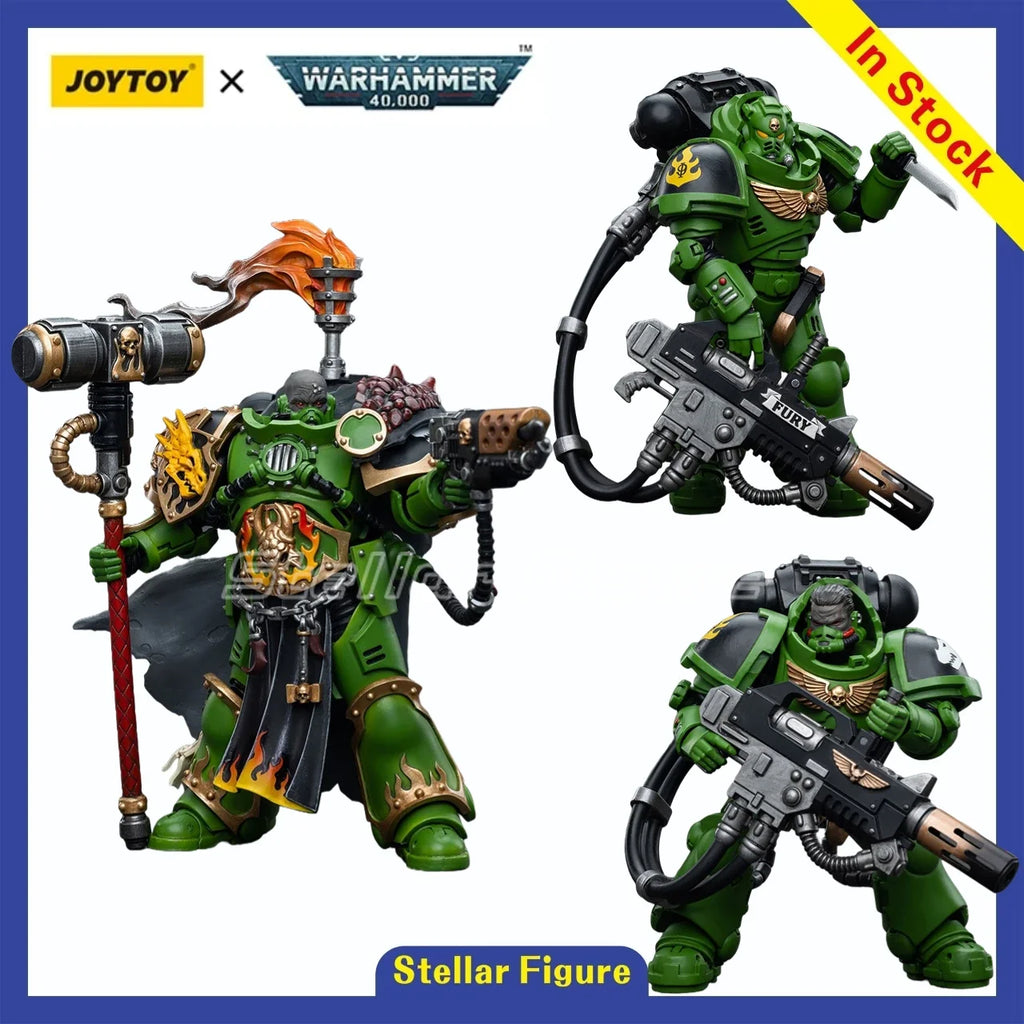 【SF】JOYTOY Warhammer 40K 1/18 Action Figure Salamanders Eradicators Sergeant Bragar Captain Adrax Agatone Brother TKren Model