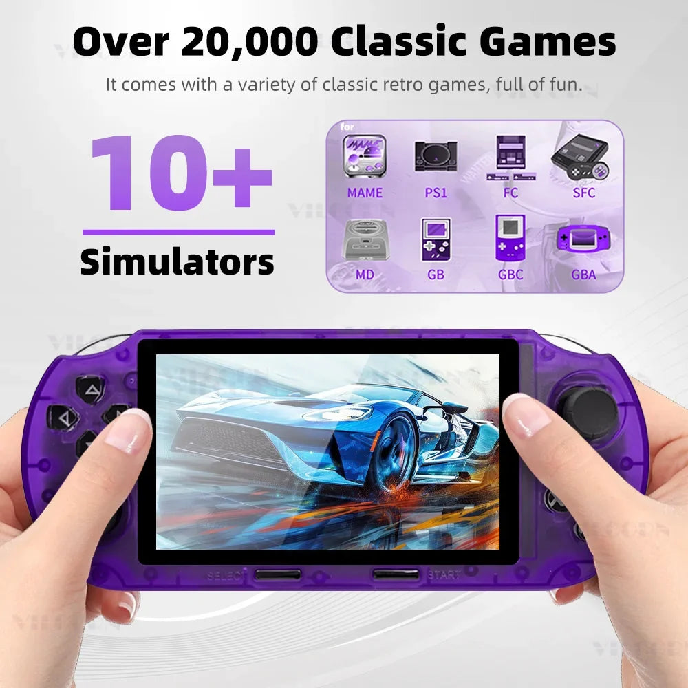VILCORN SF3000 HD Handheld Game Console for PS1 GBA SNES MAME Retro Emulator 4.5 inch FHD Portable Gaming Machine Christmas Gift