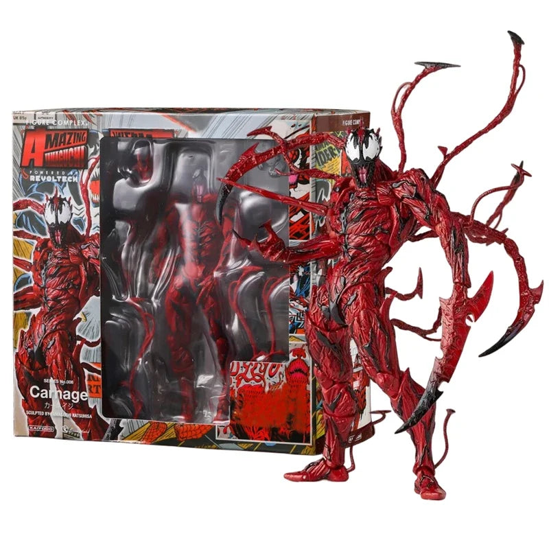 Venom AMAZING YAMAGUCHI Accessory Pack Wings Action Figure Joint Movable Change Face Statue Model Collectible kids for Toy Gift