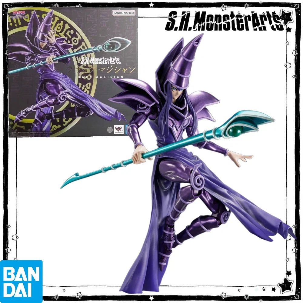 100% Authentic In Stock Original Bandai Yu-Gi-Oh!: S.H.MonsterArts Dark Magician Anime Action Figure Collection Model