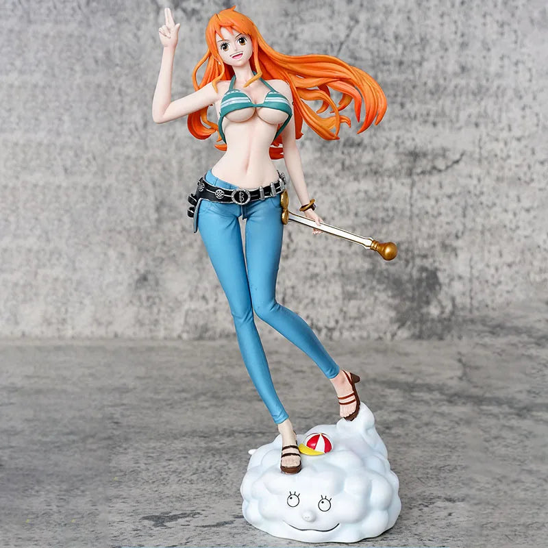 One Piece Action Figure 25cm C2 Nami Figuras Manga Figurine One Pieces GK Statue Model Ornaments Toys Anime Peripheral Kids Gift