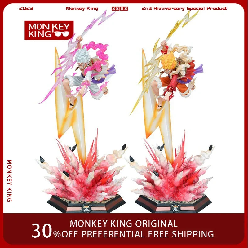 50cm One Piece Figure Monkey D. Luffy Five Levels Glow Anime Model Collect Desktop Ornament Decorations Children Toys Gifts