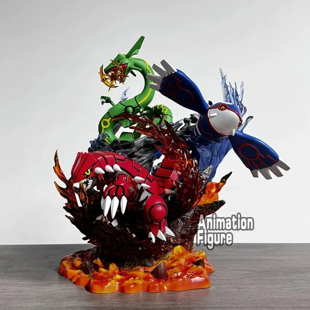 35cm/13.78in Anime Pokemon Figure Groudon Kyogre Rayquaza Action Figures Pvc Collection Model Toys for Childre Gifts