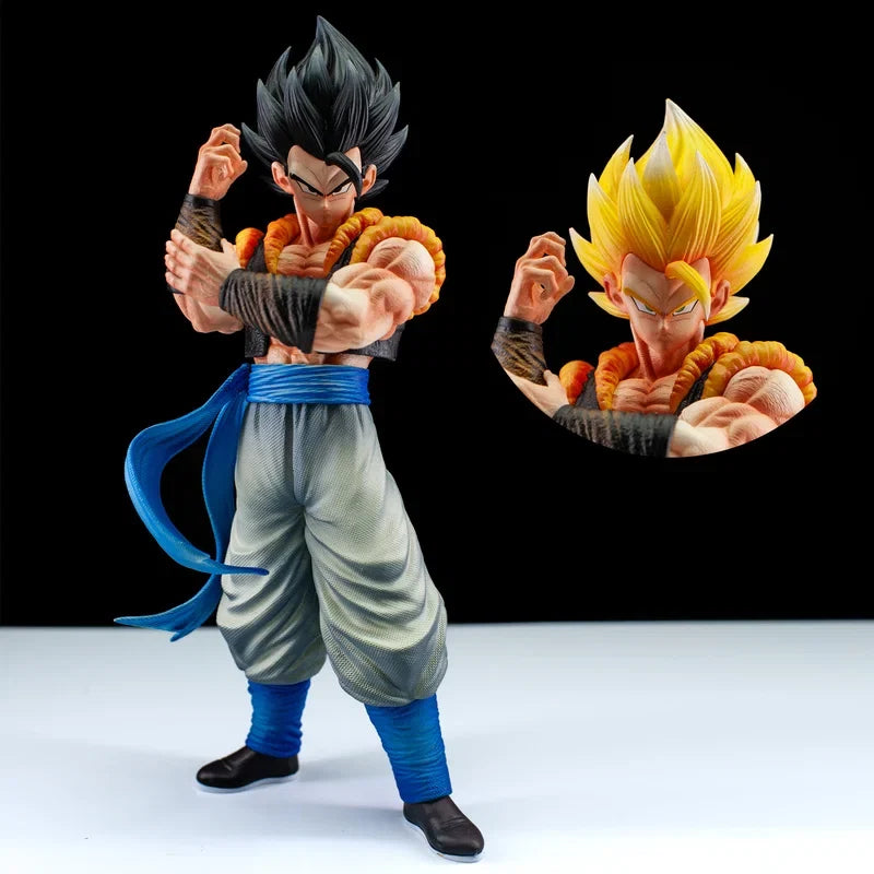 28cm Gk Gogeta Super Saiyan Vegetto Anime Figures Dragon Ball Breast Hugging Double Head Replacement Ornament Model Statue Toys