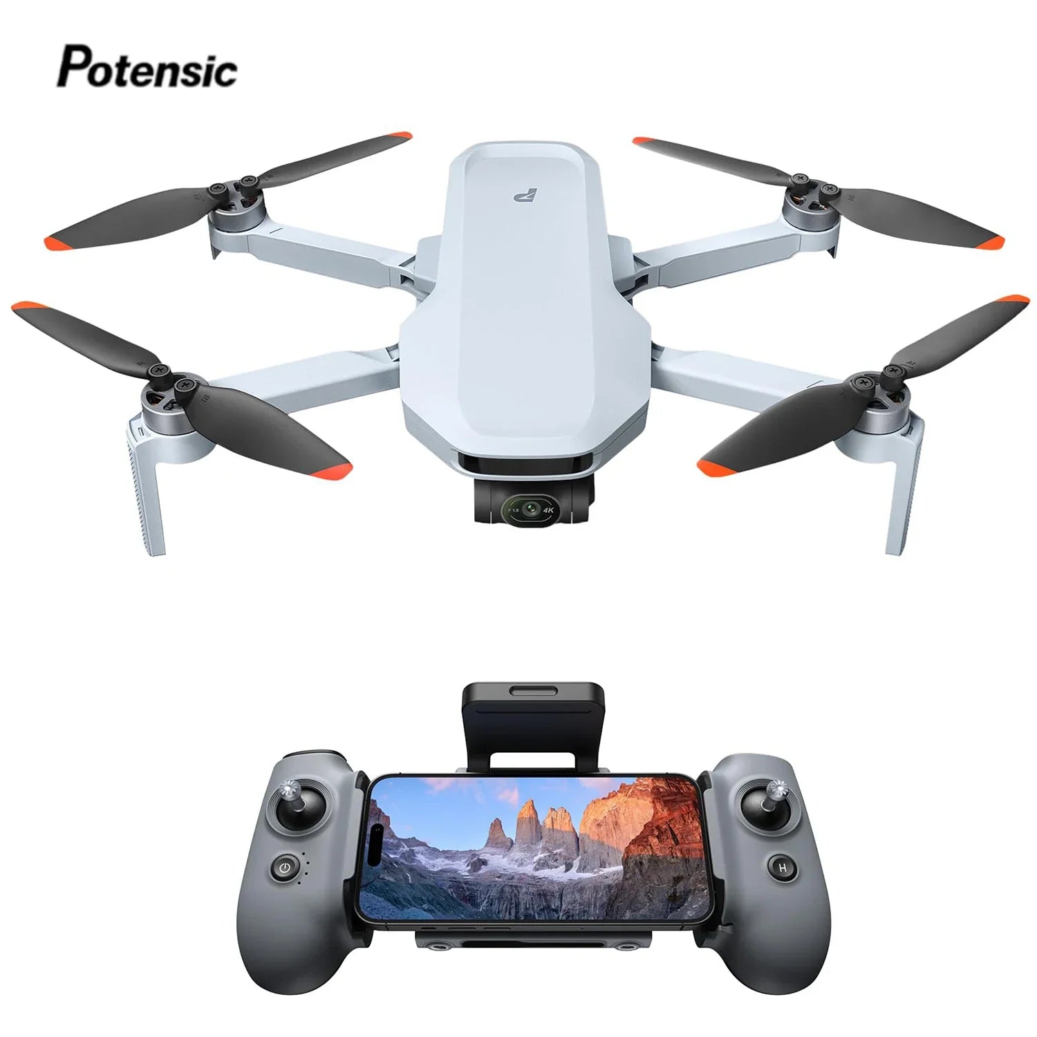 Potensic ATOM 2 Kameradrohne, 4K HDR Video, 8K Foto, 3-Achsen Gimbal, unter 249g, Vertikale Aufnahmen, 10-KM, KI Nachtaufnahme, KI Verfolgung
