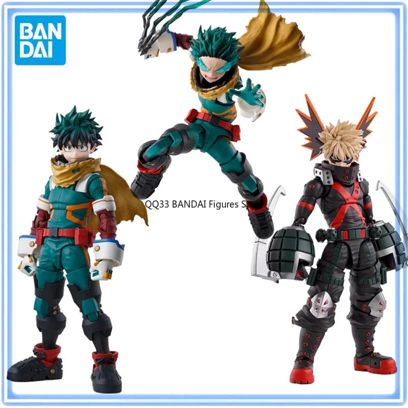 Bandai Original SHFiguarts My Hero Academia Izuku Midoriya Katsuki Bakugou Action Figure Active Joints Model Hobbies Collectible