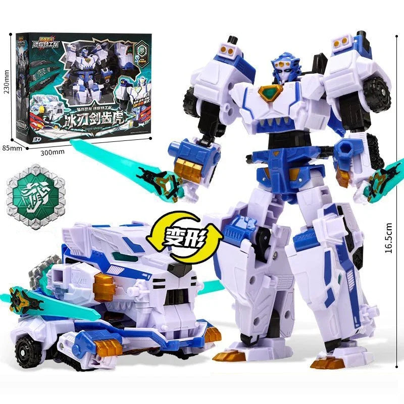 MiniForce Dinoid Warrior Transformation Robot Dinosaur Model REX KAISER Mini Force Deformation Headbot Giganoto Dino Toys