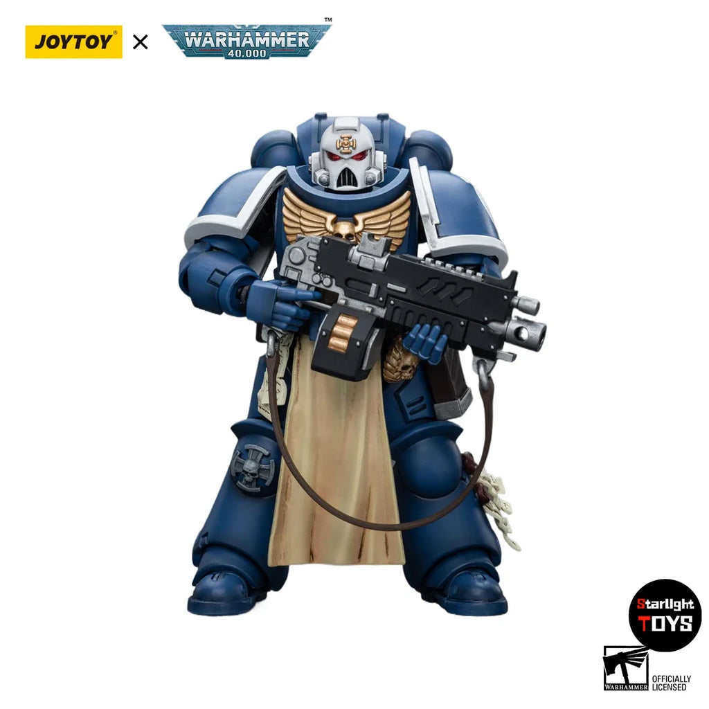 JOYTOY 1/18 Action Figure Warhammer 40K Ultramarines Sternguard Veteran with Auto Bolt Rifle Model Toy