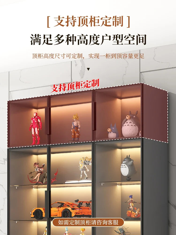 Custom Glass Door Figure Display Cabinet Display Home Living Room Blind Box Toy Lego Model Ornament