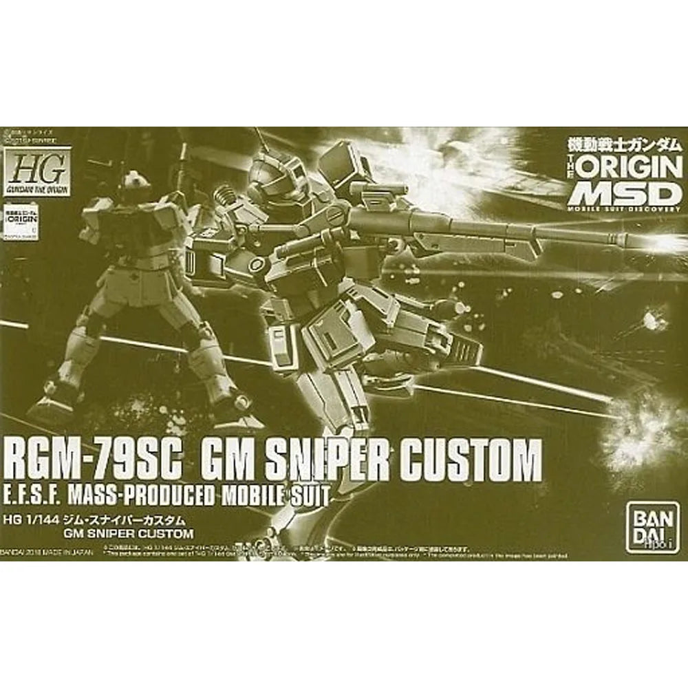 Bandai Original GUNDAM HG Series 1/144 RGM-79SC GM Sniper Custom Anime Assembly Model Toys Gifts For Children