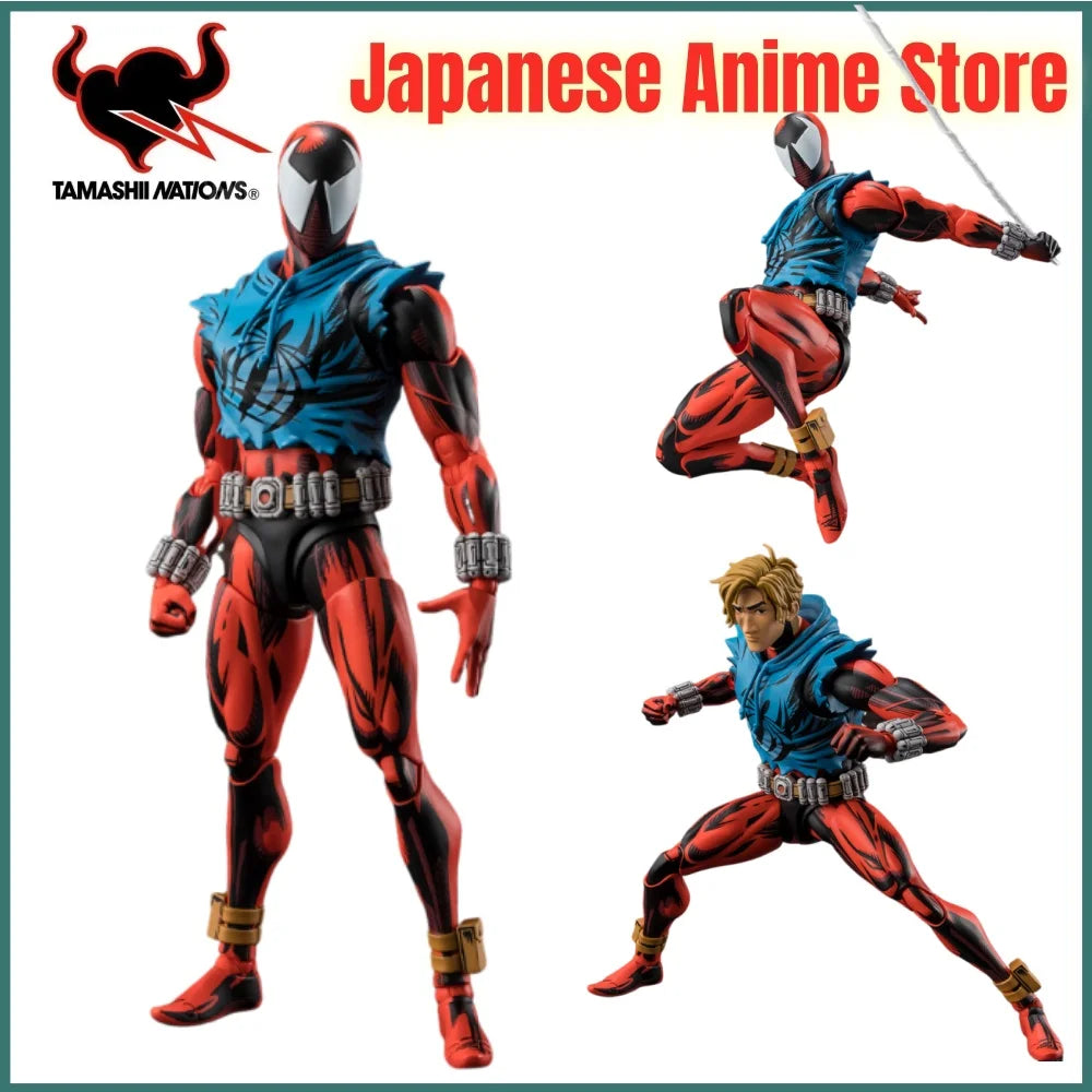 Original BANDAI Spider Man Across the Spider-Verse Anime Scarlet Spider S.H.Figuarts Anime Figure Action Figurine Model Figuarts