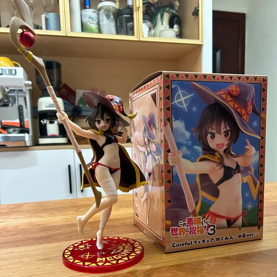 Anime Figure KonoSuba: God's Blessing on This Wonderful World! Megumin the Great Mage Swimsuit Beautiful Girl Figure Model Toys