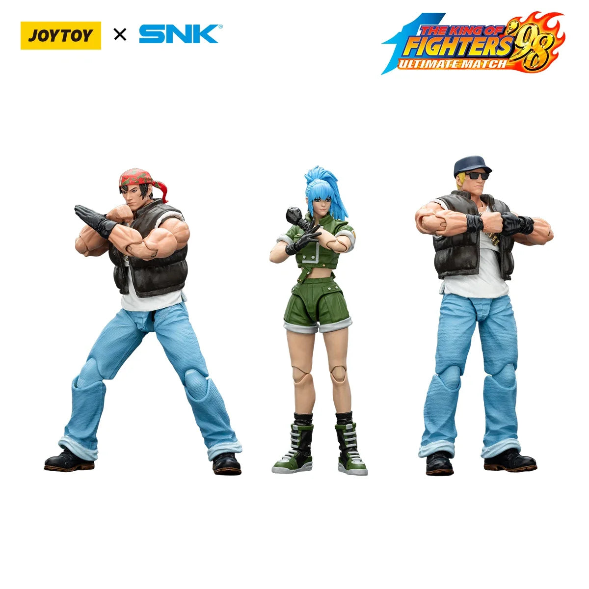 JOYTOY SNK 1/18 Action Figure KOF 98UM Ikari Warriors Team Leona Heidern Ralf Jones Clark Still figures Toys Model