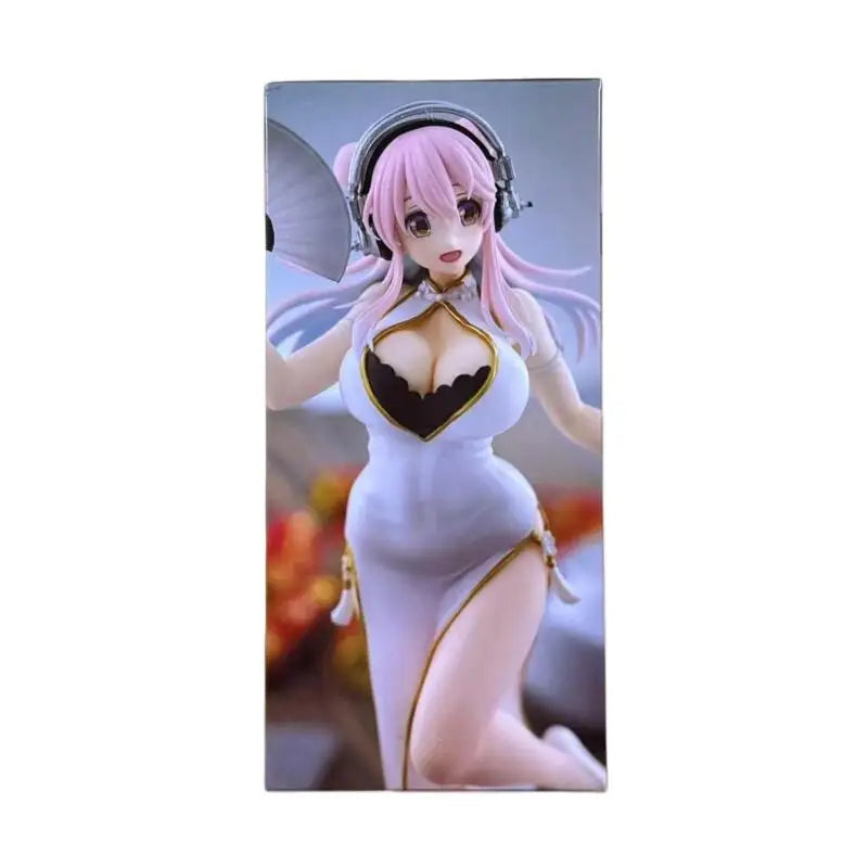 In Stock [Genuine] Original Furyu Super Sonico Trio-Try-It Figure White China Dress PVC Figure Model Collector Figurine Toys