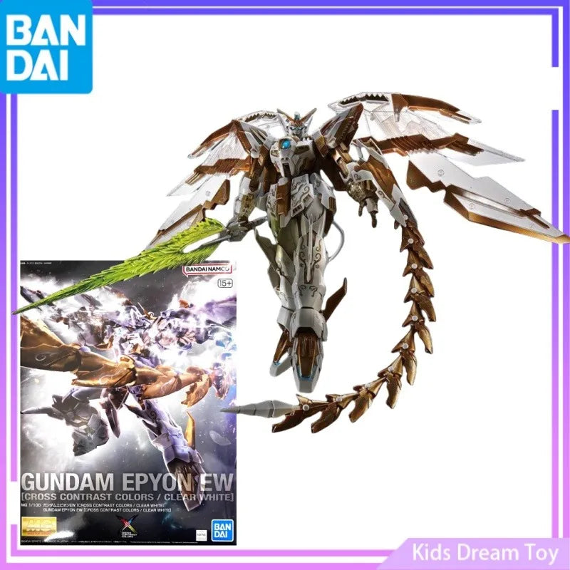 Bandai in Stock Original MG GUNDAM Anime Figure GUNDAM EPYON EW[CROSS CONTRAST COLORS/CLEAR WHITE]Action Figures Collectible Toy