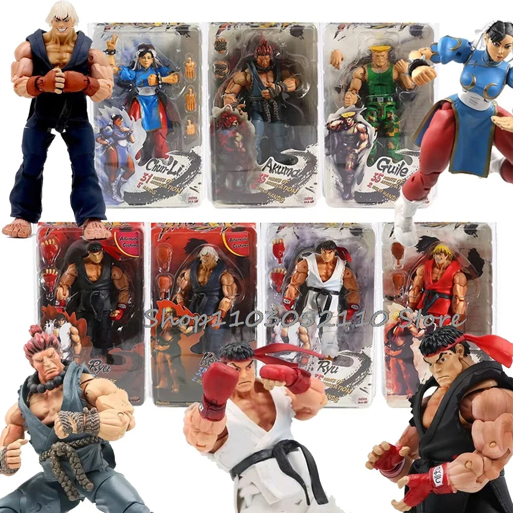 NECA Ken Ryu Figure Chun Li Hoshi Akuma Chunli Gouki Guile Action Figure Toy Doll Gift Movable Decoration Birthday Gifts
