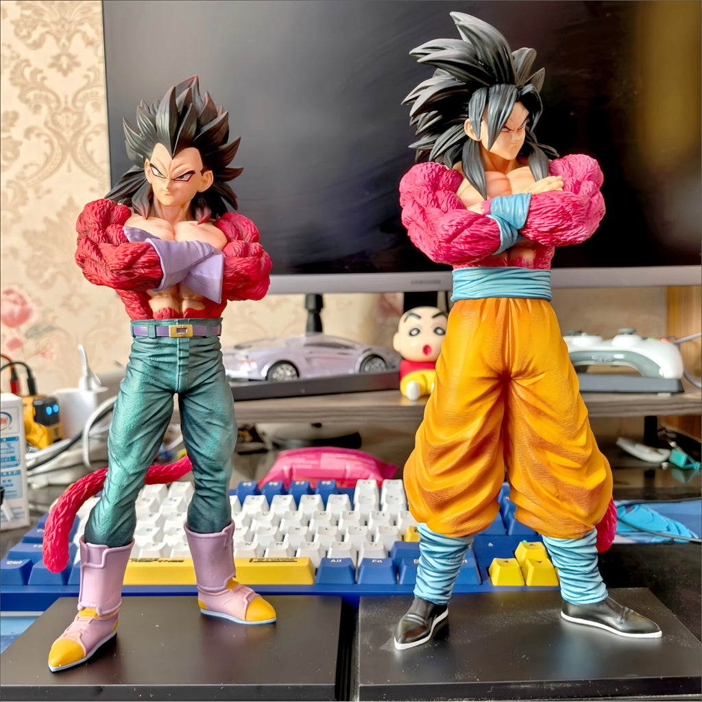 32cm JT Statue Dragon Ball Super Saiyan 4 Vegeta Goku Anime Figure Brother Model Collection Custom Desktop Toy Gift In Stock