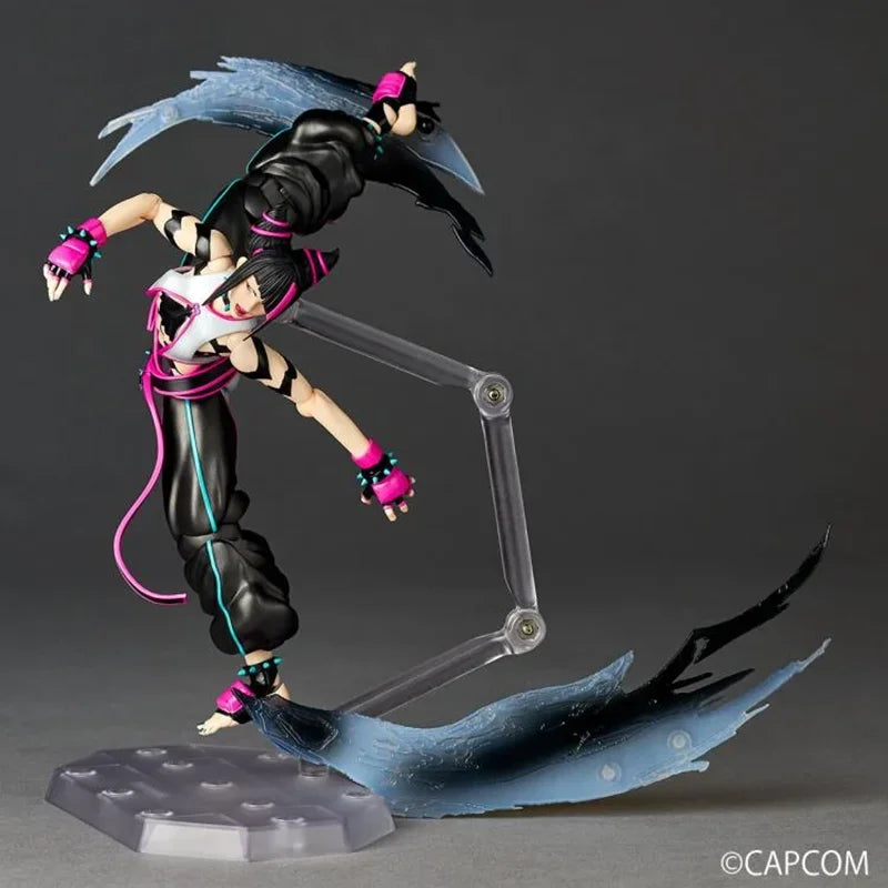 100% Original Kaiyodo Street Fighter 6 Juri Amazing Yamaguchi Revoltech Juri In Stock Anime Action Collection Figures Model Toys