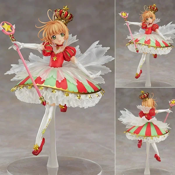 25CM Anime Figure Card Captor Kinomoto Sakura Model Figurines Genuine Decorative Collectible Kids Dolls Toys