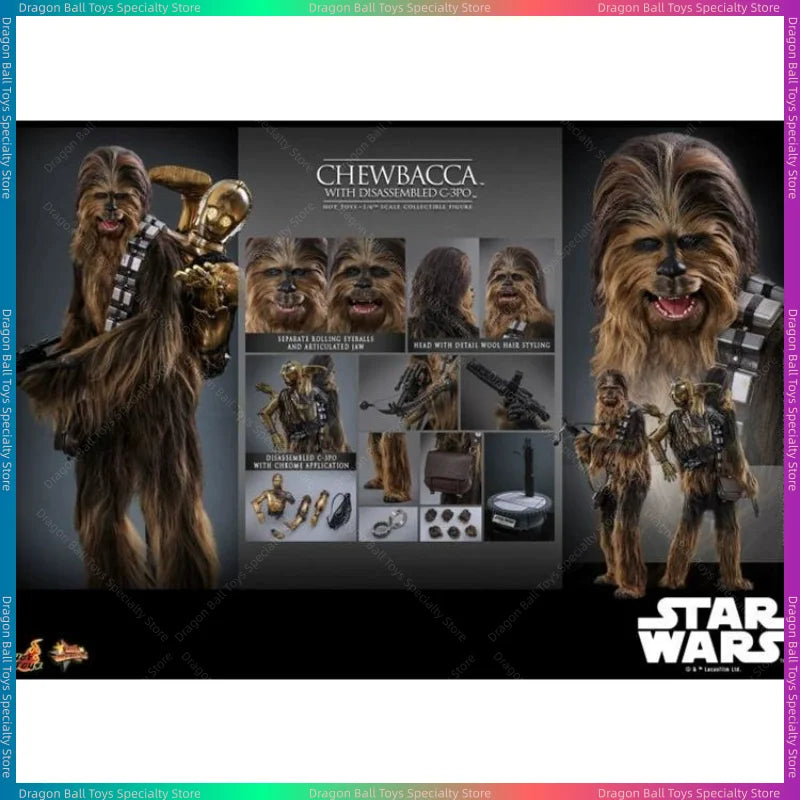 ã€In Stockã€‘HOTTOYS HT 1/6 MMS766 Star Wars:Episode Vâ€”The Empire Strikes Back CHEWBACCA with Disassembled C-3po Action Figure Toy