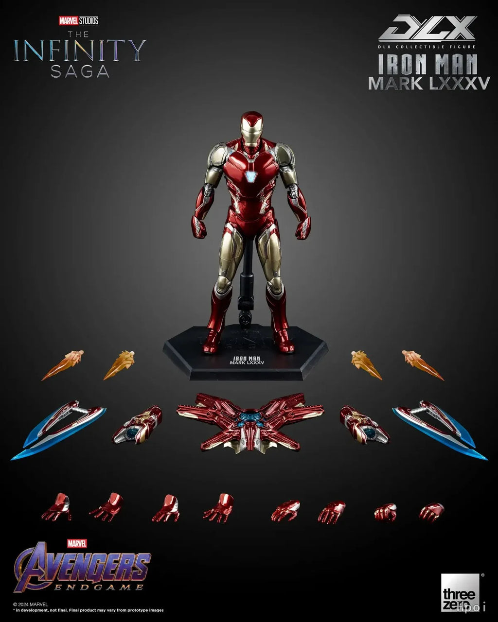 Original Threezero MARVEL 3Z0250 DLX Marvel Studios: The Infinity Saga Iron Man Mark 85 Anime-Figur Modell Spielzeugsammlung