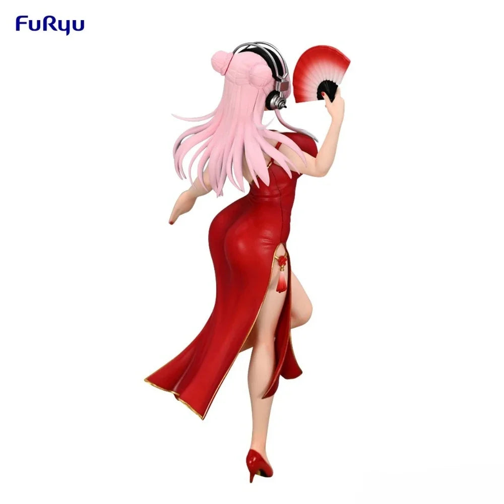 In Stock FuRyu Original Genuine Super Sonico Trio-Try-iT Figure Chinese Dress Ver. Cheongsam 21cm Collections Model Toy Figures