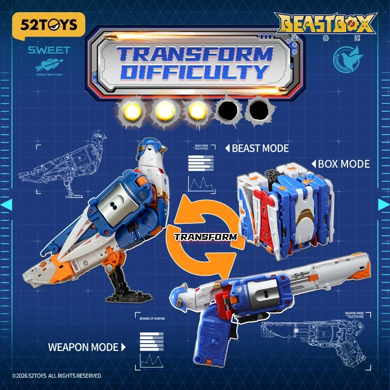 52TOYS BEASTBOX BB-76 LOVEGUN Deformation Dove Toys Action Figure, Collectible Converting Toys