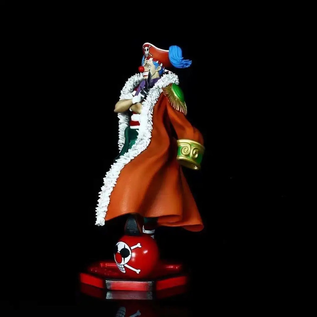 26cm One Piece Joker Buggy Four Emperors Standing Anime Figure Model Statue Boys Collection Desktop Decoration Ornament Toy Gift